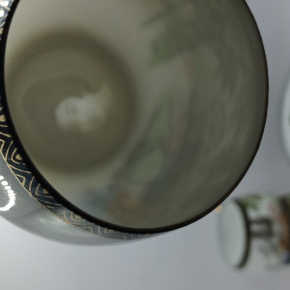 JAPANESE LITHOPHANE TEA SET - GEISHA GIRL PORCELAIN - GOLD HIGHLIGHTS - PERFECT - Picture 11 of 11